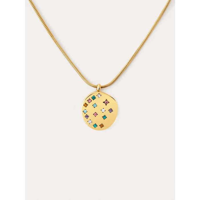 Collar Bling Rainbow Acero Baño Oro