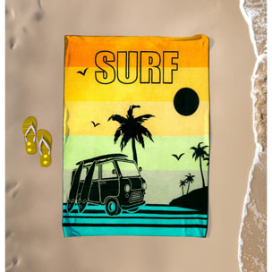 Serviette de plage éponge velours Jacquard - Yari - 140x180cm - 400g/m²