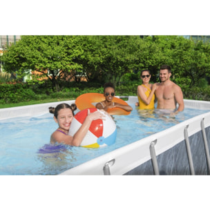 Bestway Piscine hors sol - Rectangulaire - Power Steel - Décor marbre - 412 x 201 x 122 cm