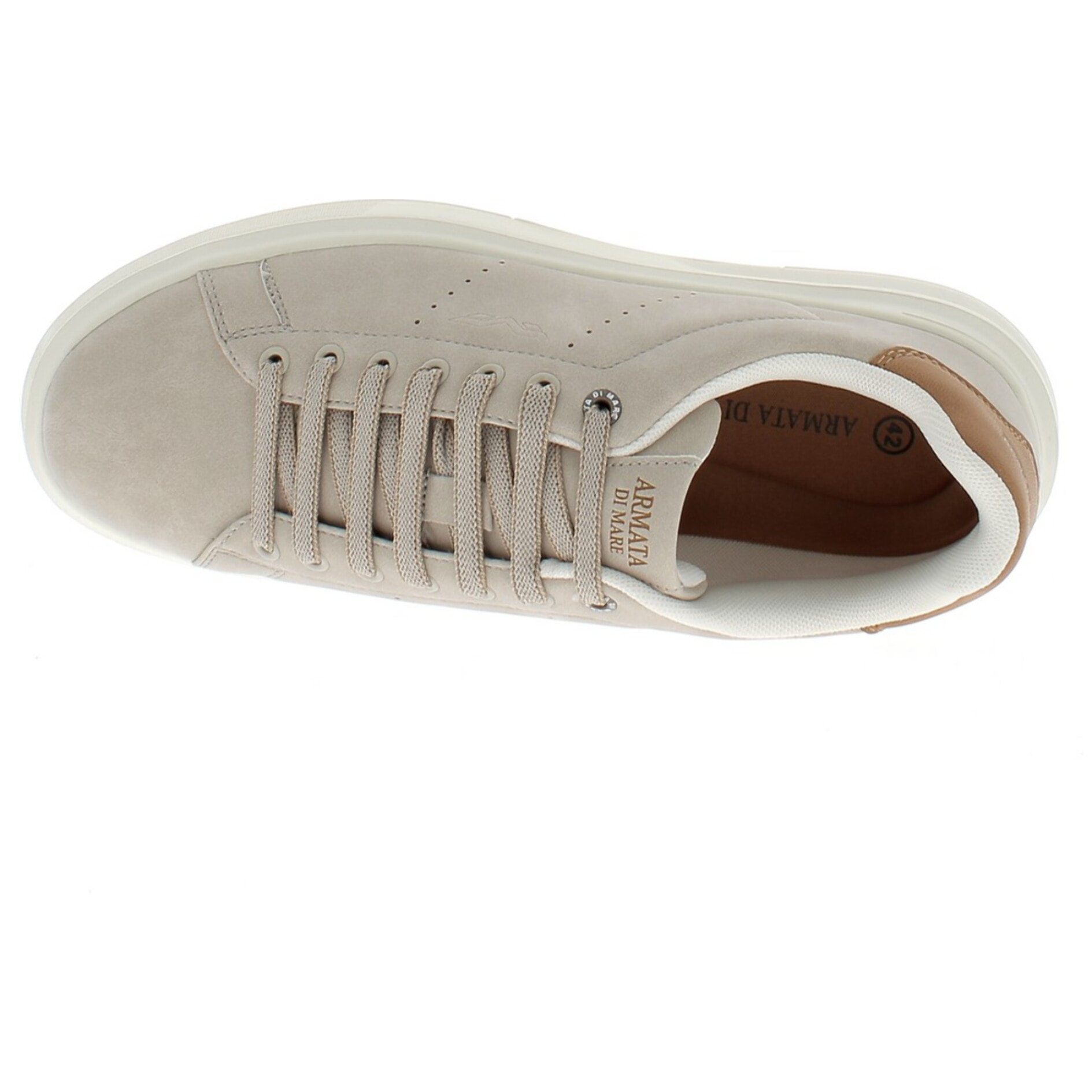Armata di Mare Scarpe Uomo Court Sneakers Stringate con Soletta Rimovibile in Memory Foam AMU S25D729 Beige