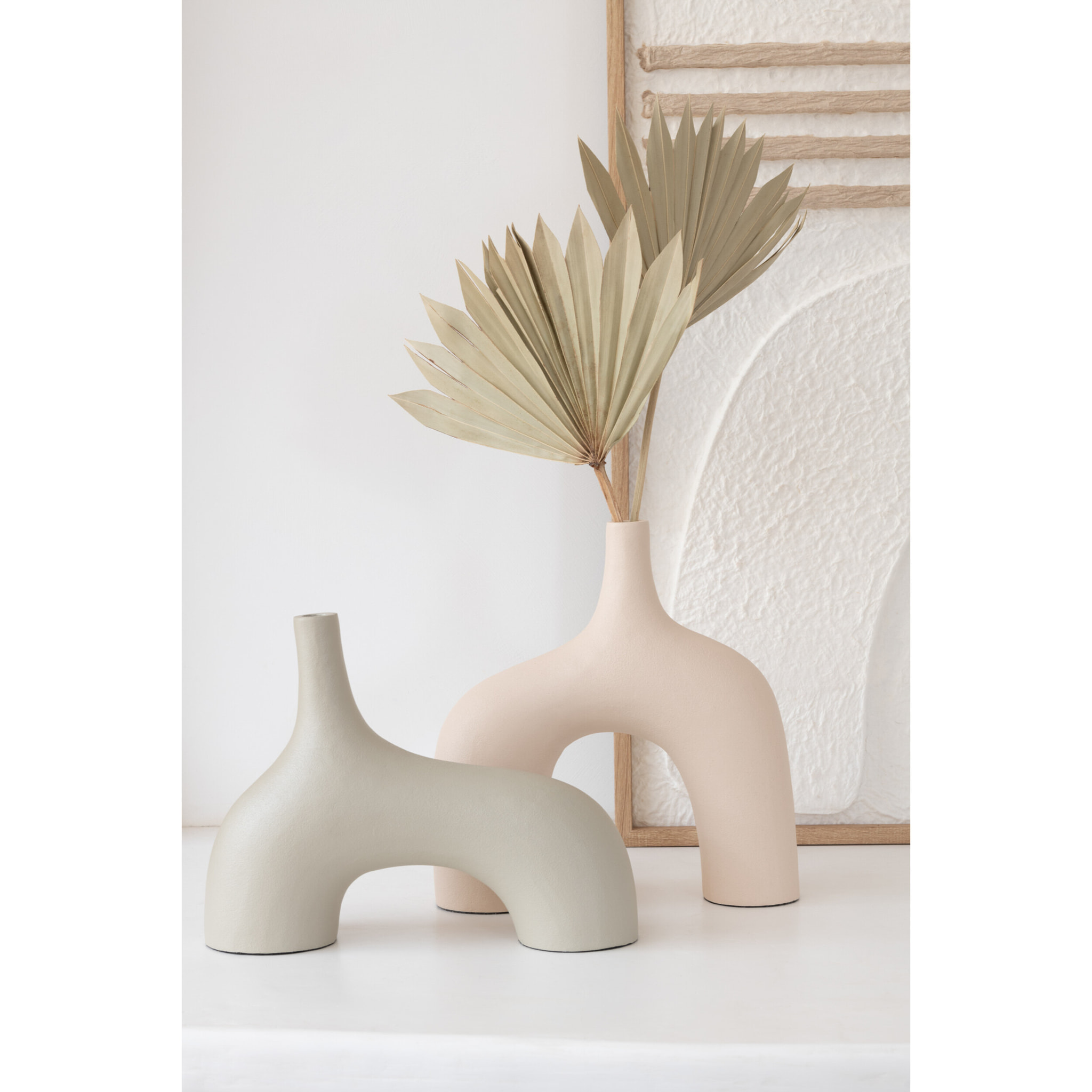 J-Line Vase Camille Aluminium Beige