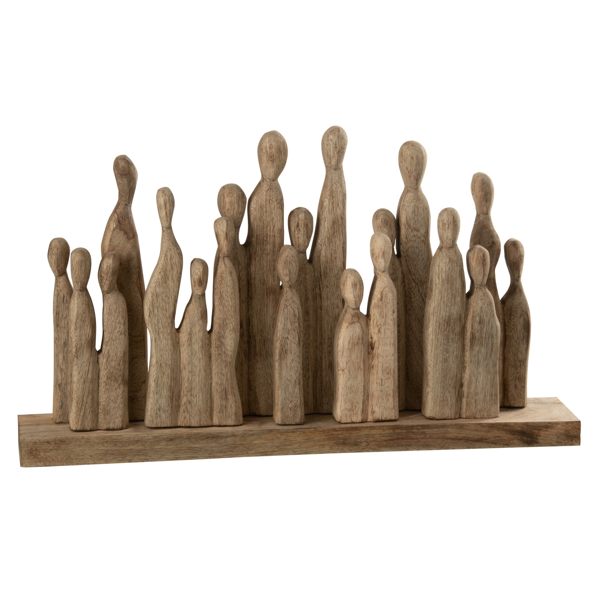 J-Line décoration Grand Groupe Personnages - bois - naturel