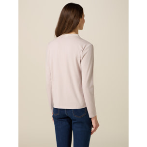 Oltre - Camiseta bimatérica de manga larga - Beige