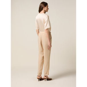 Oltre - Chinos misto lino - Beige