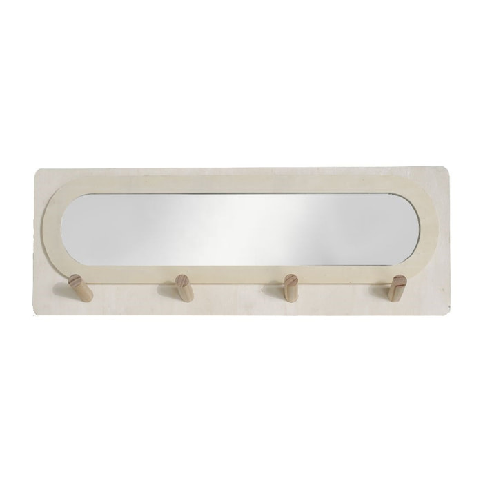 Miroir d'entrée avec porte manteau SIMPLICITY beige