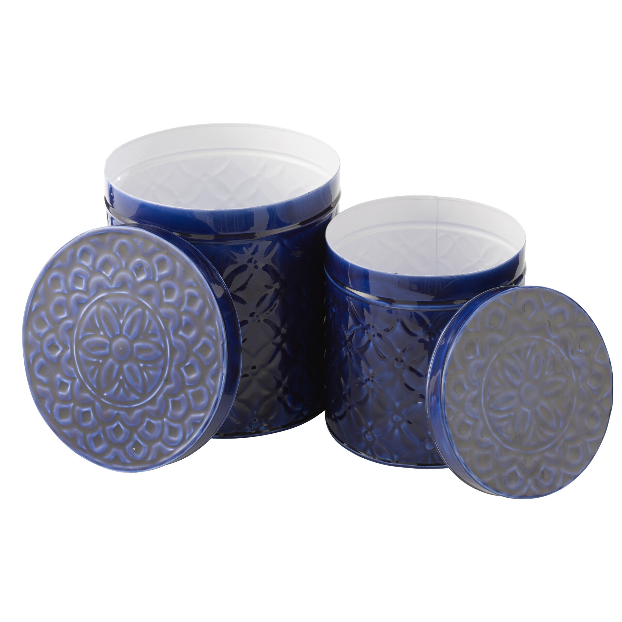 J-Line Set De 2 Boites Pag Metal Bleu