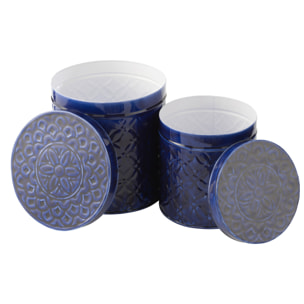 J-Line Set De 2 Boites Pag Metal Bleu