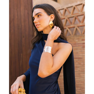 Vestido midi asimétrico con manga larga