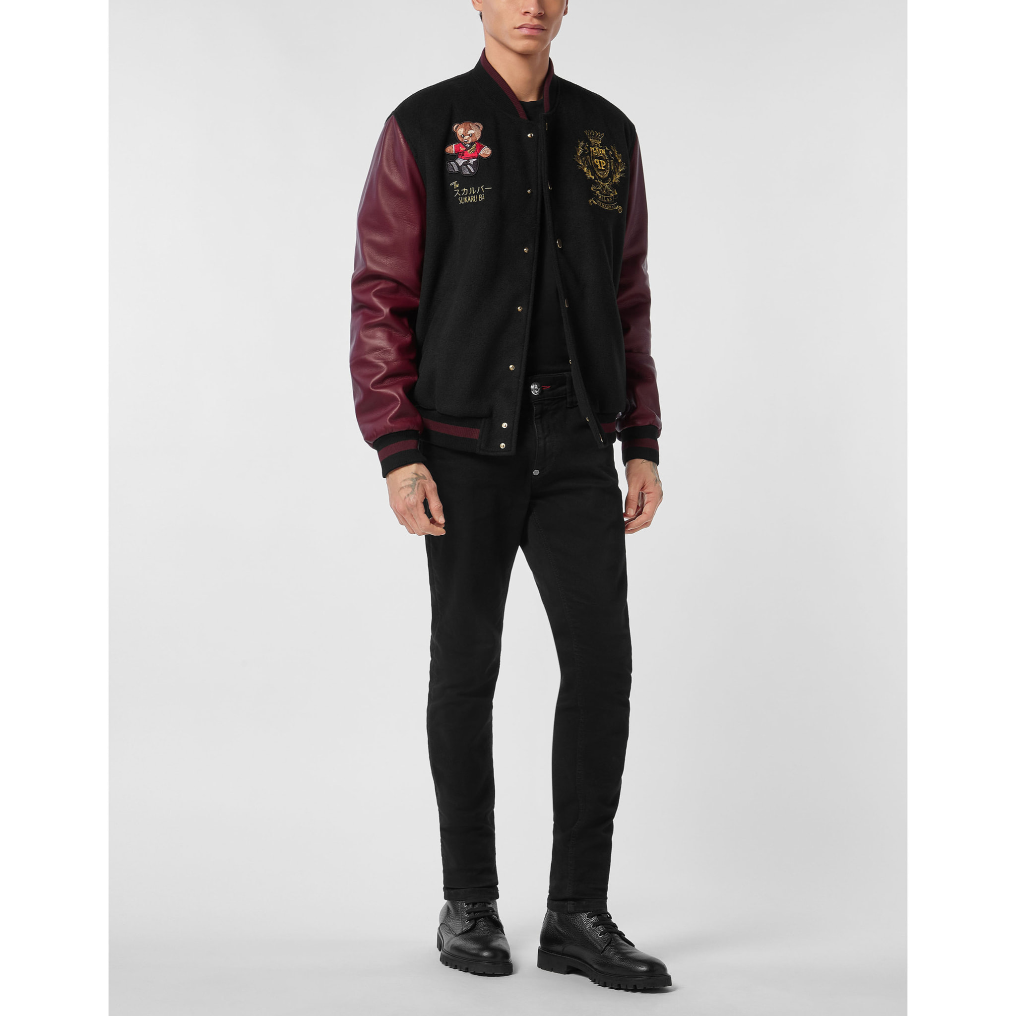PHILIPP PLEIN Bomber de cuero TEDDY