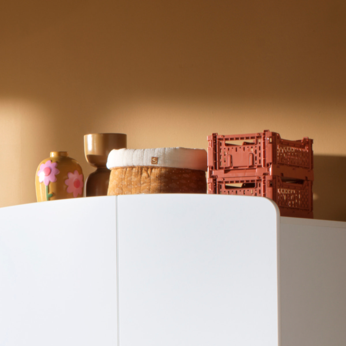 Lot de 2 panières de rangement en double gaze de coton