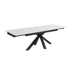 Table extensible céramique blanche 180/260 cm - 8 piètements - UNIK