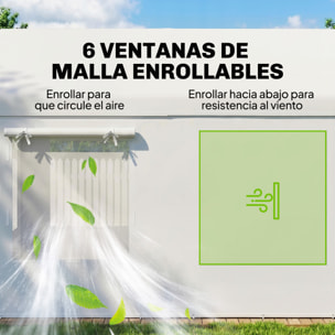 Carpa Garaje Portátil 3x6 m, Garaje Exterior para Coche Impermeable con 2 Puertas Enrollables y 6 Ventanas, Altura Ajustable, Marco Acero Galvanizado, UPF30+, Cobertizo de Almacenaje, Blanco