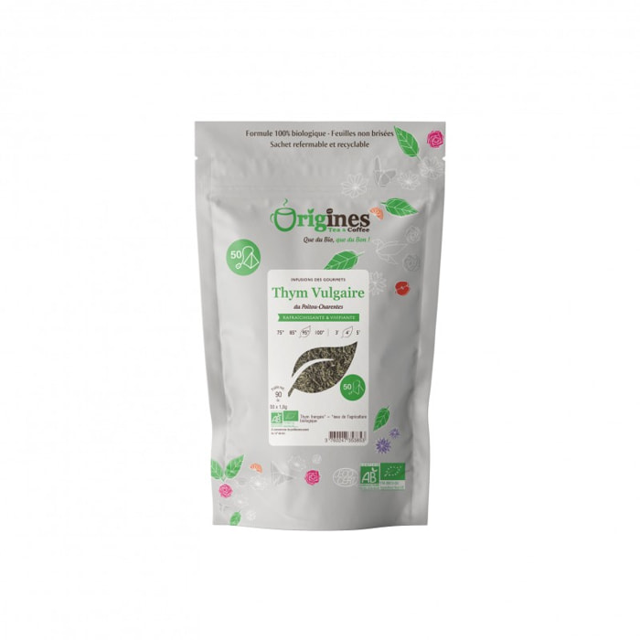 Thym Vulgaire - Infusion Bio plante naturelle - Infusettes 50x1,8g