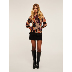 Motivi - Gonna corta in pizzo - Nero