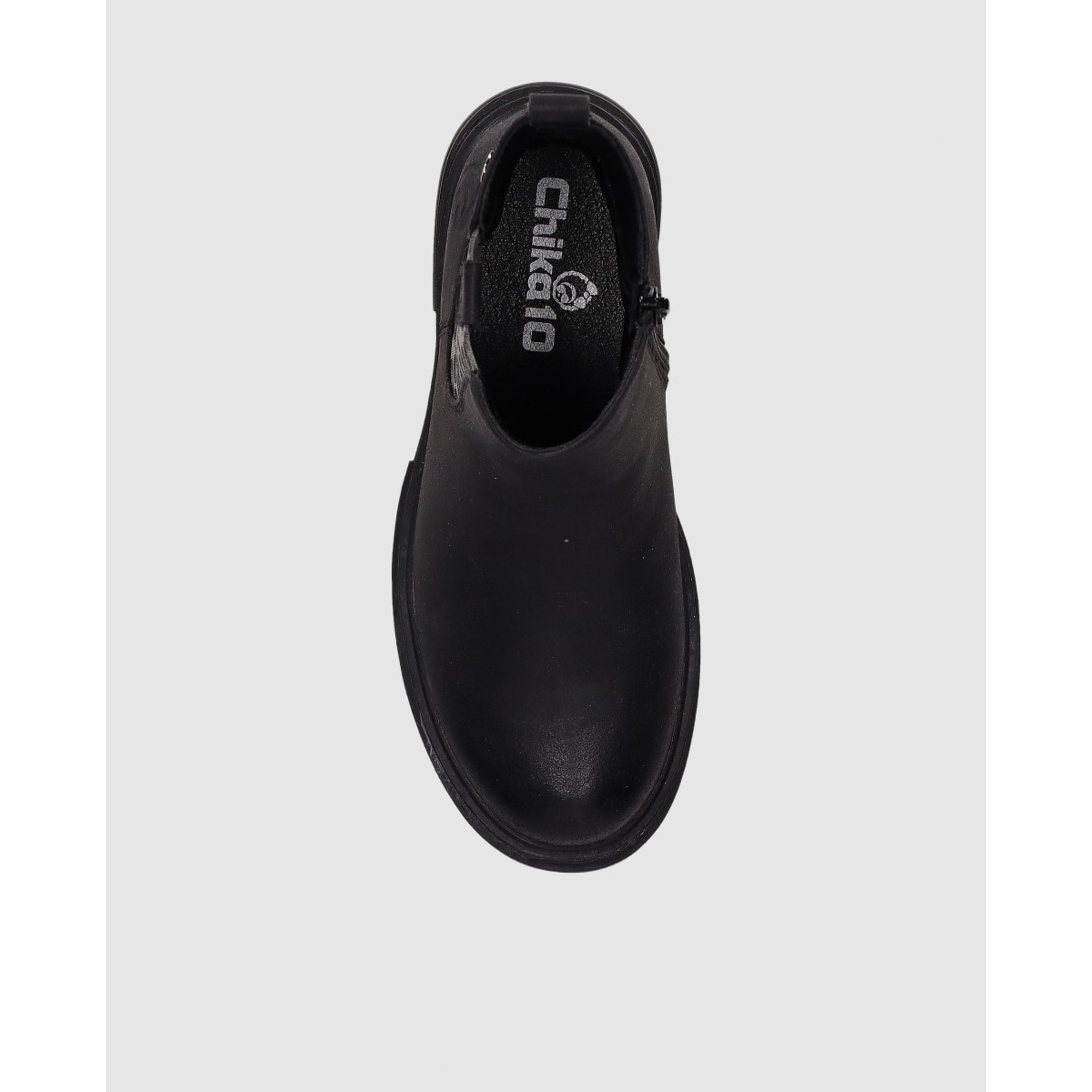 Botines de Piel Sintética - Negro - Tacón: Bajo
