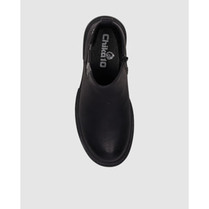 Botines de Piel Sintética - Negro - Tacón: Bajo