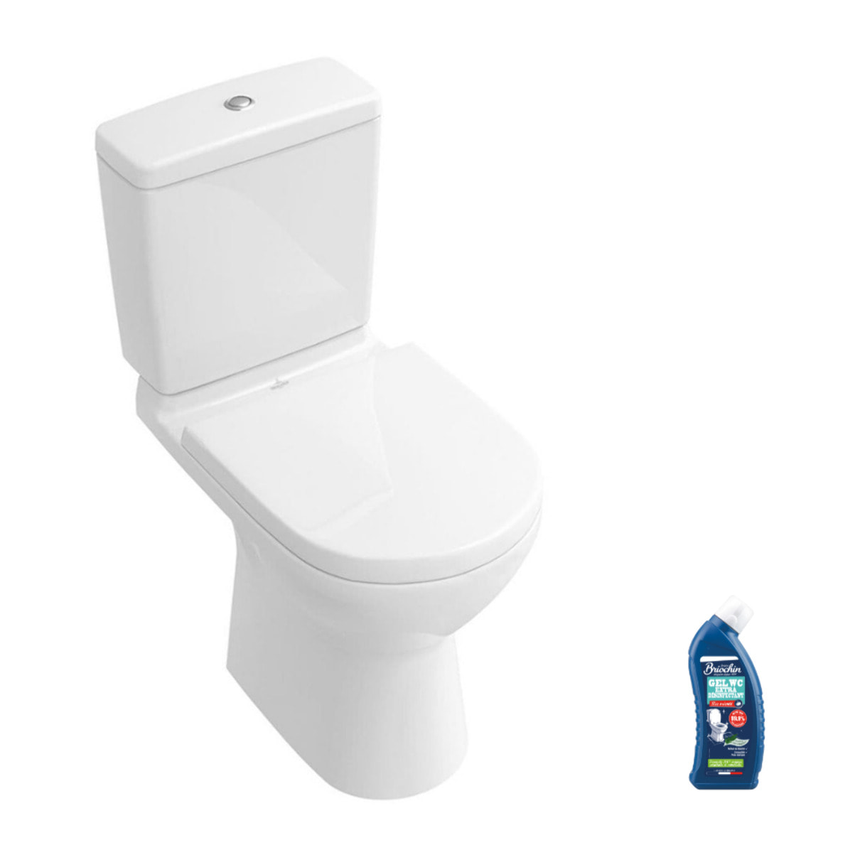 WC à poser O.novo avec abattant frein de chute déclipsable + nettoyant Briochin