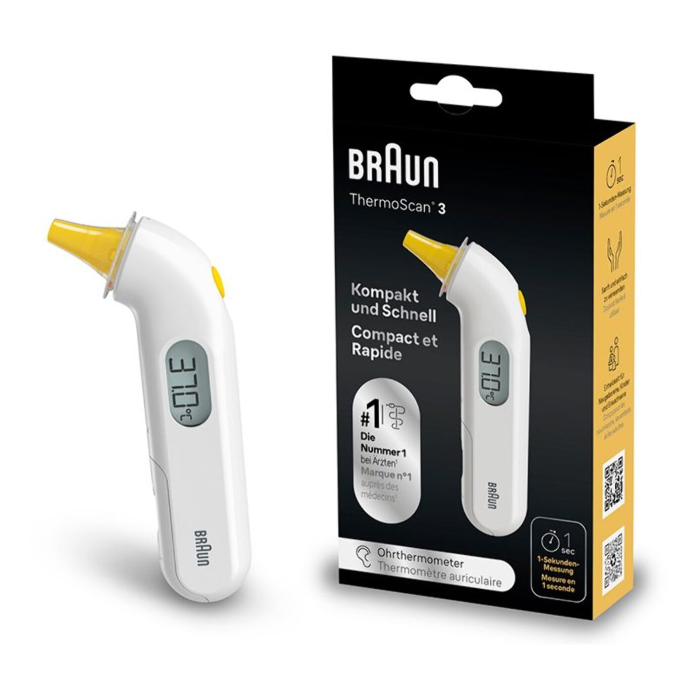 Thermomètre BRAUN Thermoscan 3 auriculaire - IRT3030