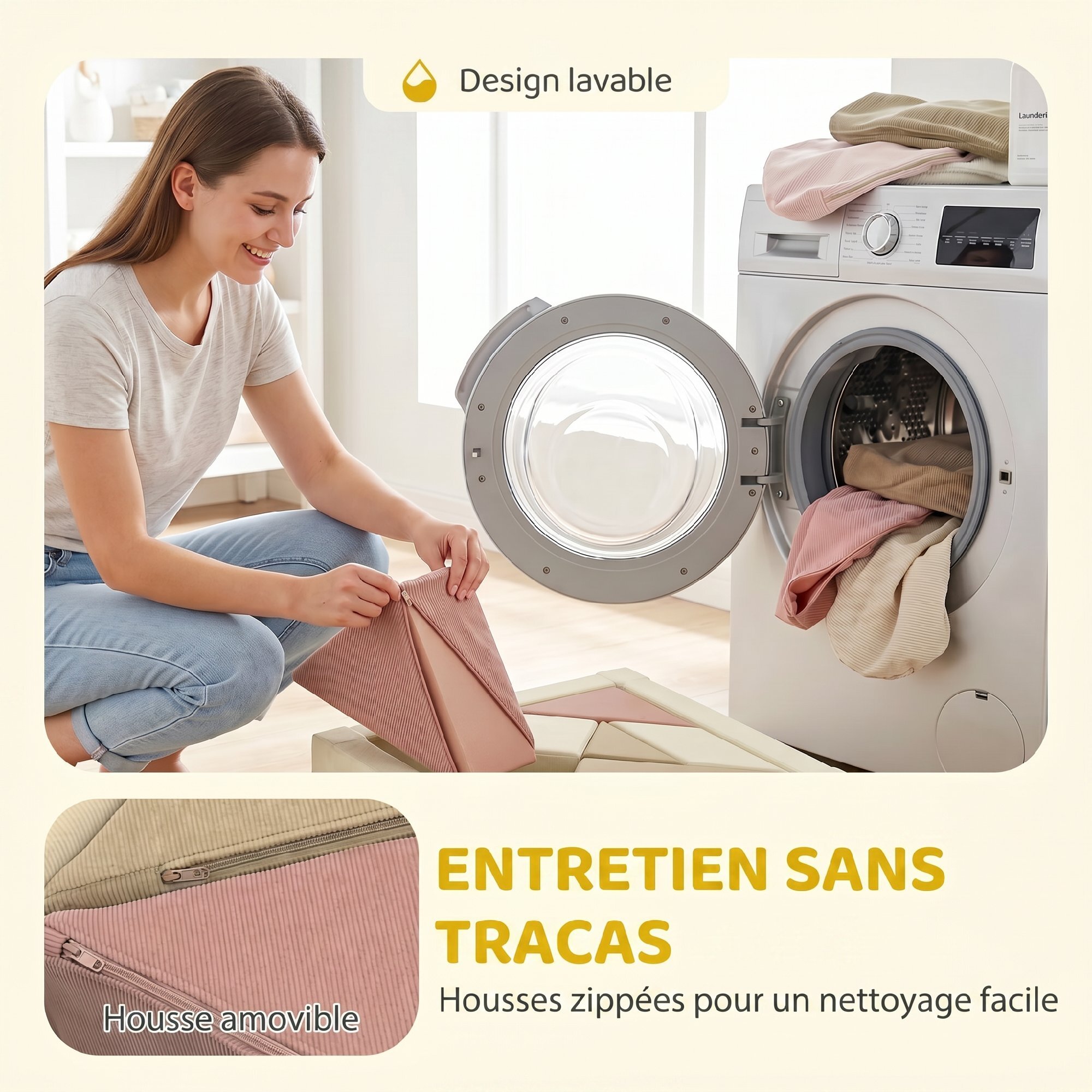 Parcours motricité aire jeu bébé modulable 9 pièces zippées déhoussables