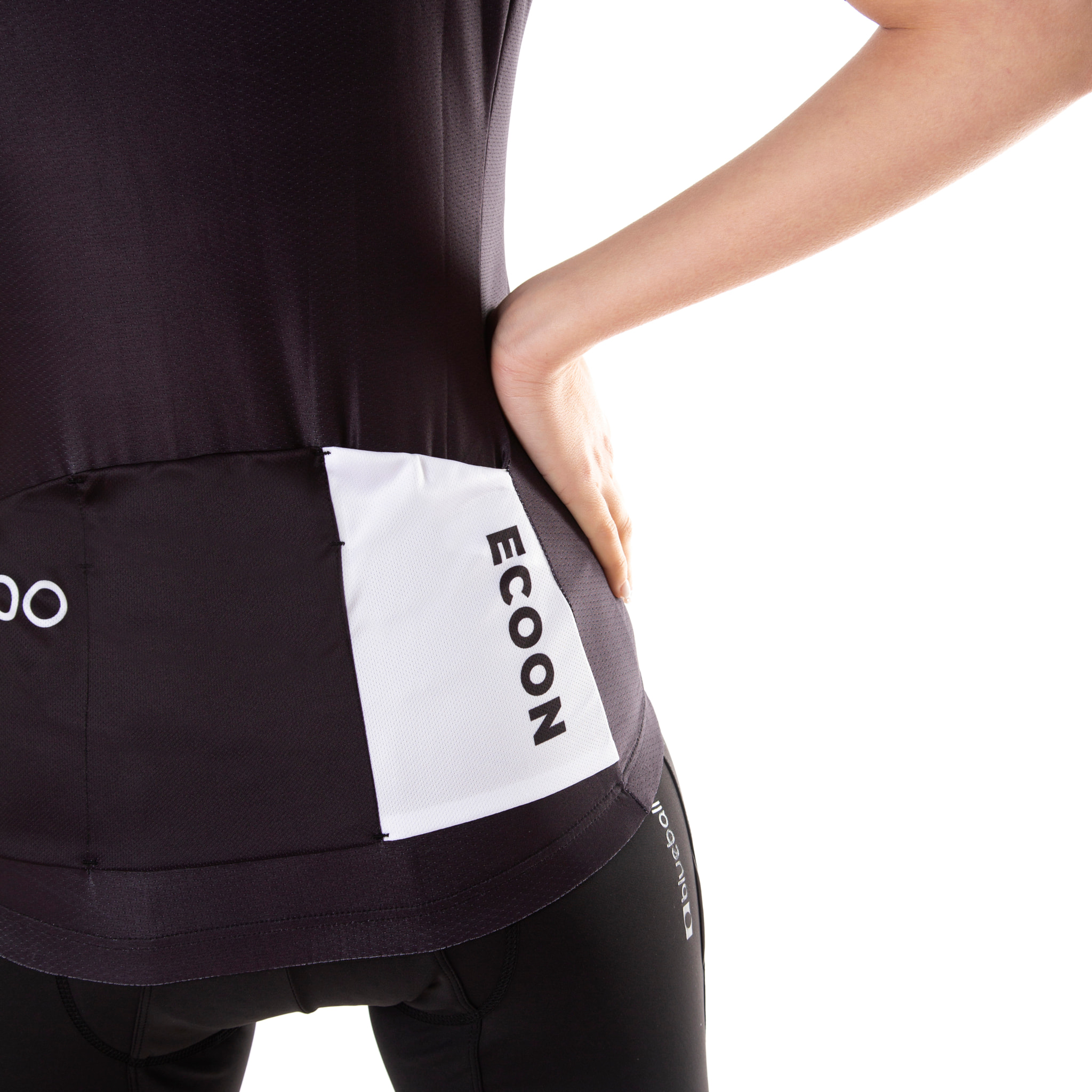 Maglia da ciclismo a maniche corte ECOON Galibier da donna in nero