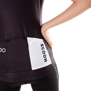 Maglia da ciclismo a maniche corte ECOON Galibier da donna in nero