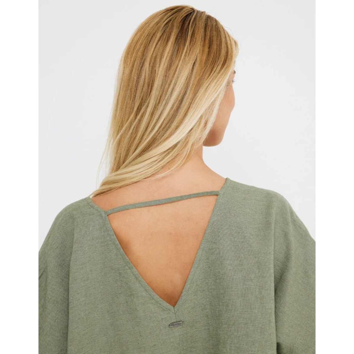 Blusa Manga Corta Lino Caqui - Casilda