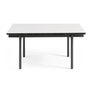 Table extensible céramique blanche 180/260 cm - 8 piètements - UNIK