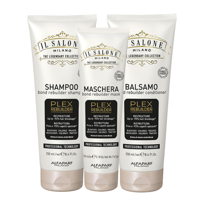ALFAPARF MILANO Kit Il Salone Plex Shampoo 250ml + Mask 150ml + Conditioner 250ml