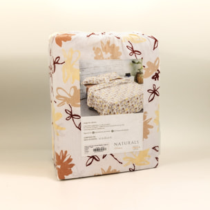 Naturals - Juego de Sábanas - Incluye 1 o 2 Fundas de Almohada + 1 Sábana Bajera - Franela - 100% Algodón - Garden