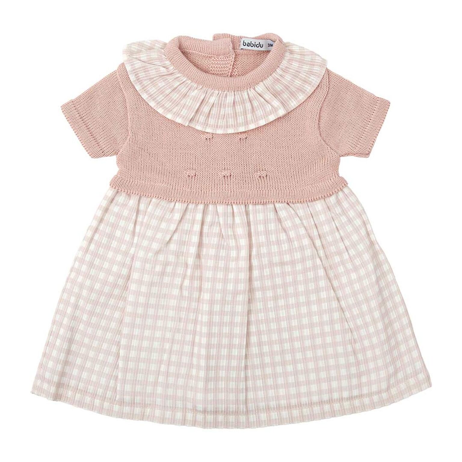 Vestido Cuello Volante Punto Burbujas