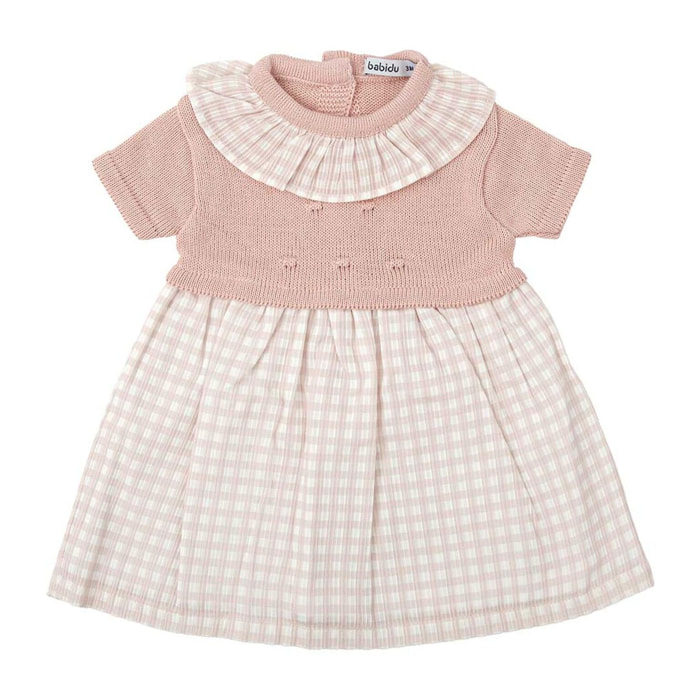 Vestido Cuello Volante Punto Burbujas