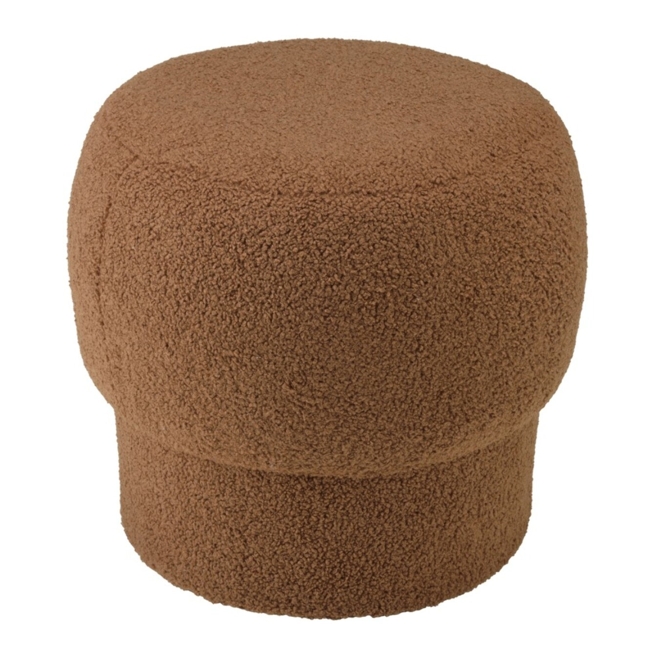 AGATHE - Pouf rond en tissu terracotta D44cm