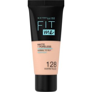 Maybelline New York Fit Me! Matte + Poreless Fond de teint 128 Beige Doré 30 MLT