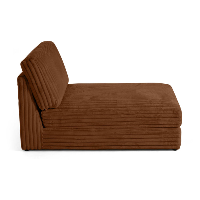 Jasper - module méridienne - en fausse fourrure côtelée - Rouille