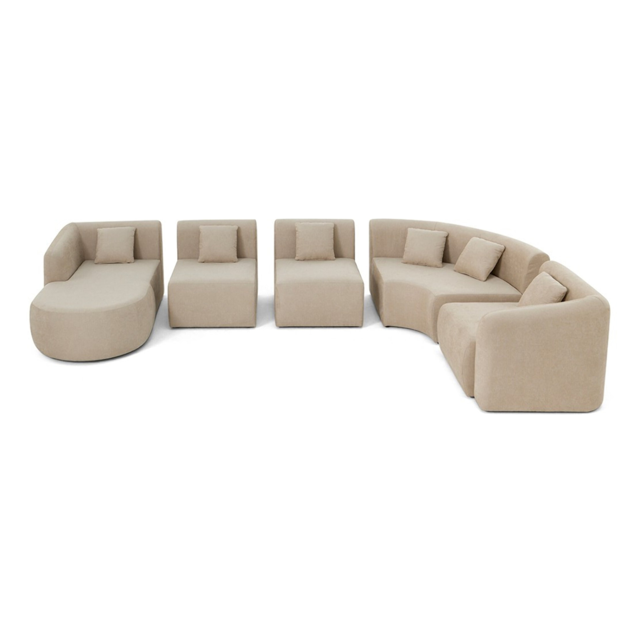 Ikare - canapé modulable d'angle gauche - 6 places - en tissu - Beige