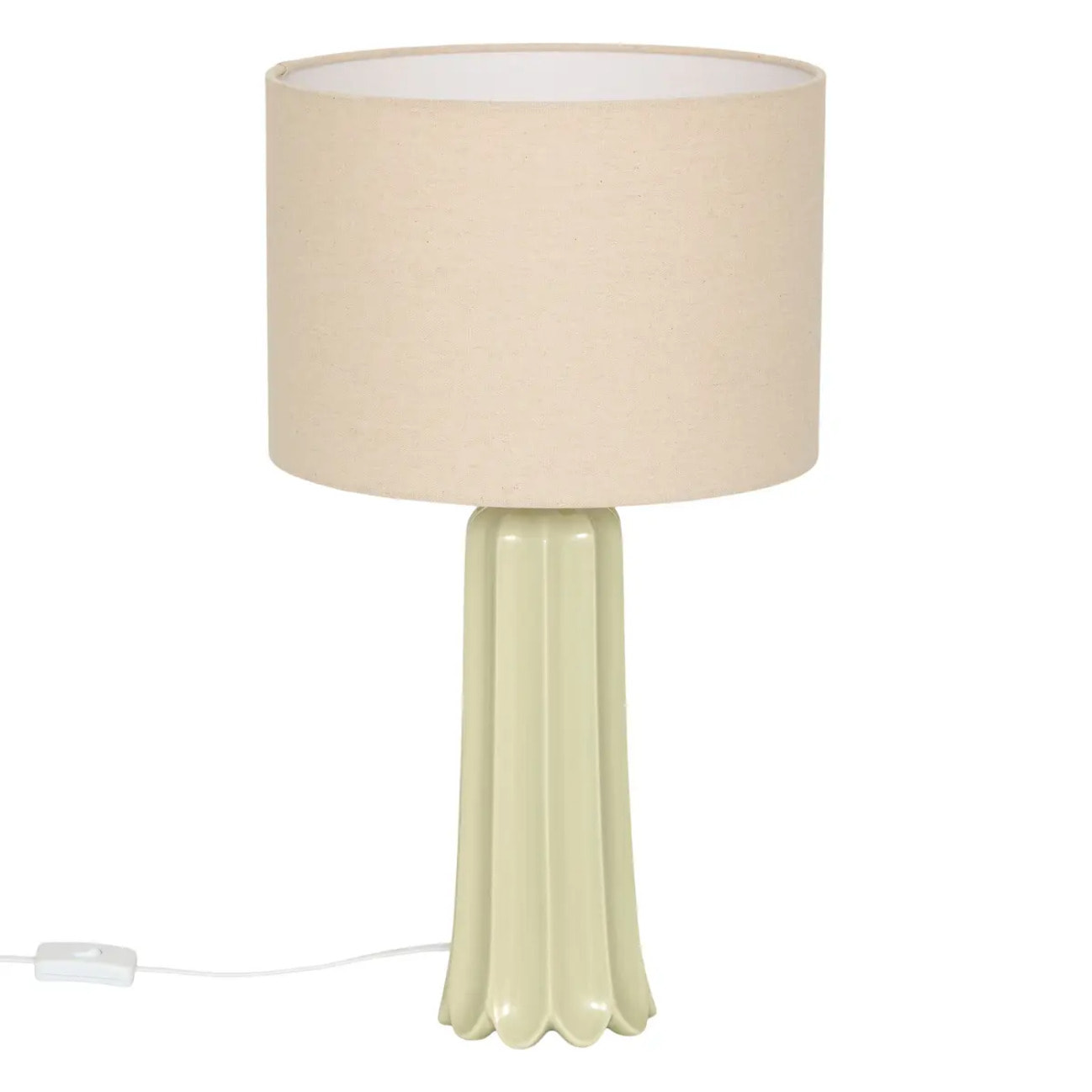 Lampe Vinny cylindrique H.55cm vert