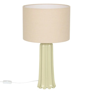 Lampe Vinny cylindrique H.55cm vert