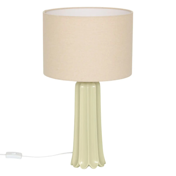 Lampe Vinny cylindrique H.55cm vert