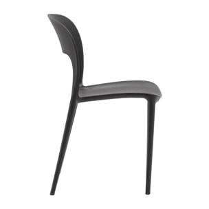 Set di 4 sedie SOUTH BEACH in polipropilene nero