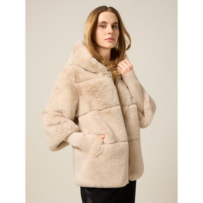 Oltre - Giubbotto con cappuccio - Beige