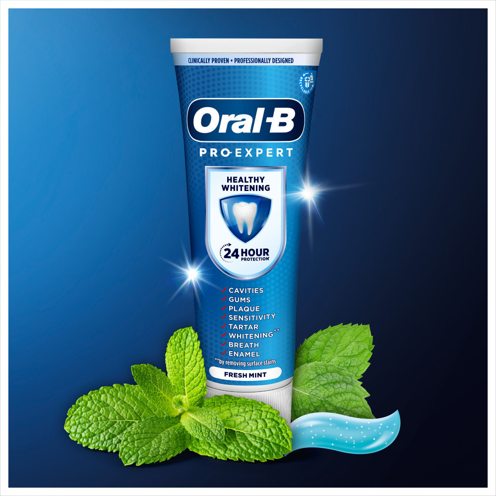 4 Dentifrices Blancheur Saine 75ml, Oral B Pro Expert