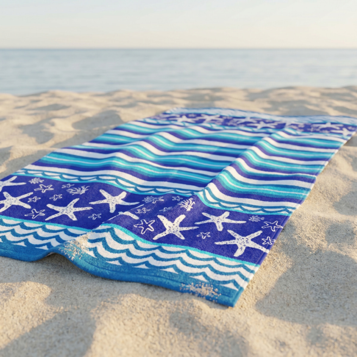 Telo mare in spugna jacquard, 90x165 cm, 100% cotone egiziano, morbido e super assorbente, asciugamano spiaggia grande con fantasia marina colorata, resistente e certificato OEKO-TEX, ideale per mare piscina e viaggio
