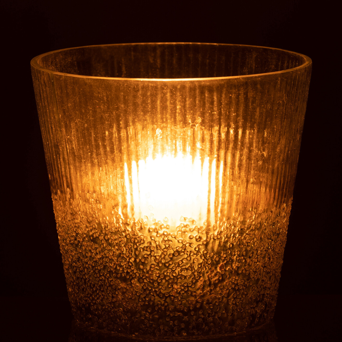 J-Line photophore Cotelé - verre - argent/transparent - large