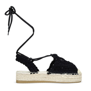 Alpargatas de plataforma negras con esparto