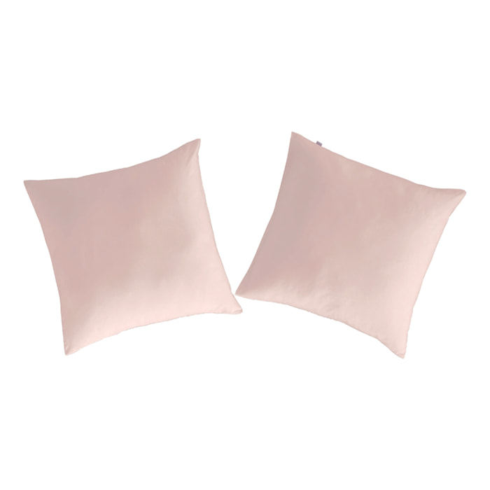 2 Taies d'oreiller CASUAL en coton - rose