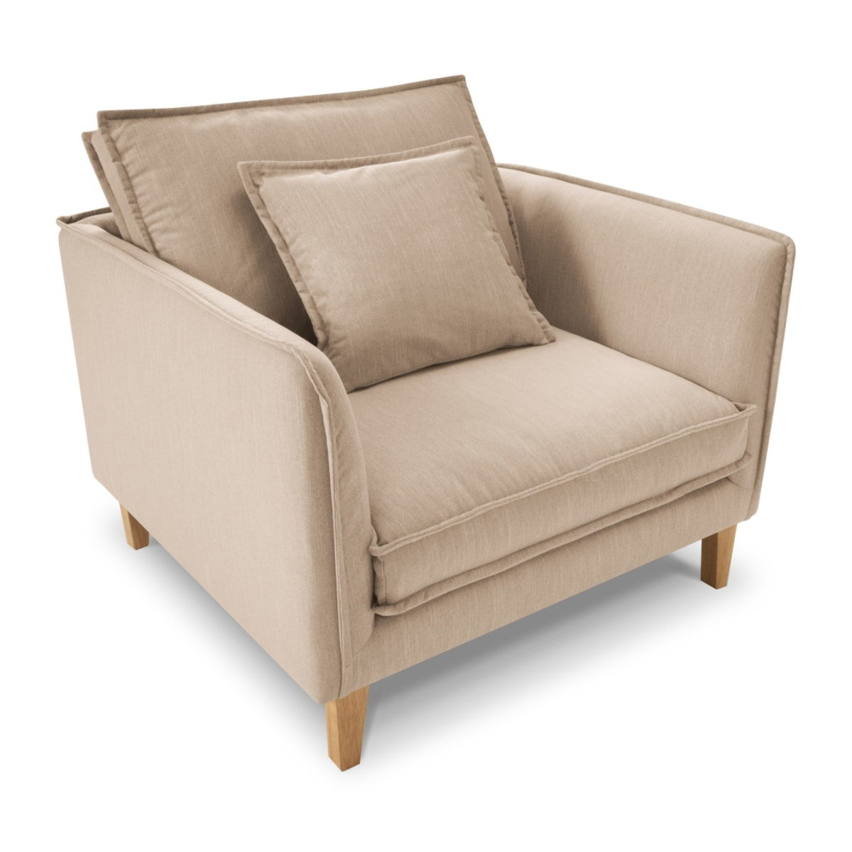 Fauteuil xl "Provence" en tissu structurel beige