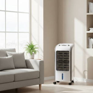 Well Home Aparato aire acondicionado 80W, 26x24x57cm, blanco/gris, depósito 3,5L, 3 velocidades, oscilación 360°