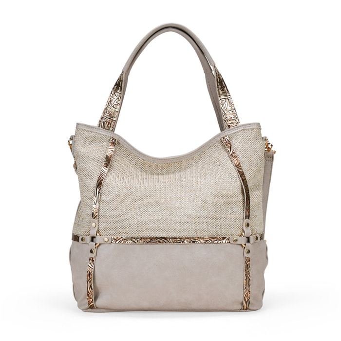 Bolso de hombro tostado con cremallera