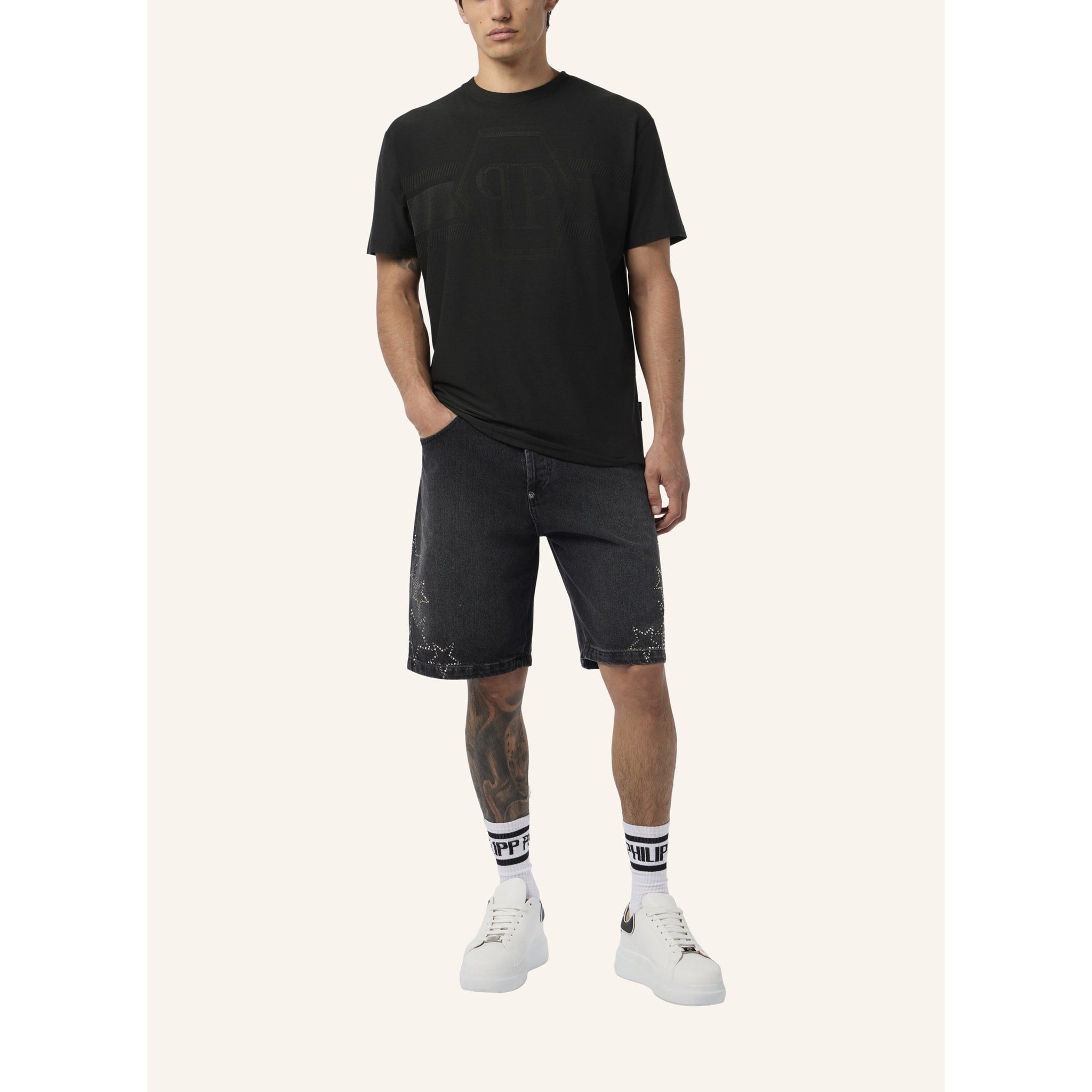 PHILIPP PLEIN Camiseta Cuello Redondo Ss HEXAGON