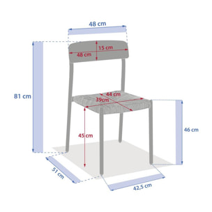 Chaise de jardin Wistty empilable argile